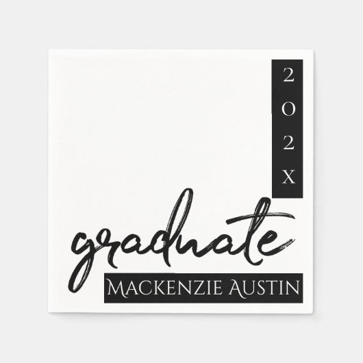 Graduate Black Script | Klassischer Keepake mit de Serviette (Vorderseite)