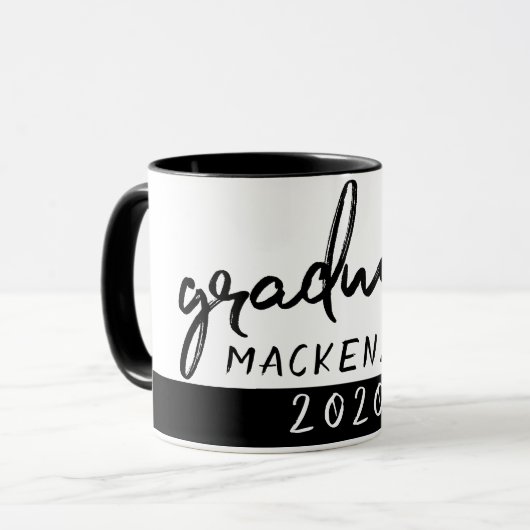 Graduate Black Script | Klassischer Keepake mit de Tasse (Vorderseite Links)