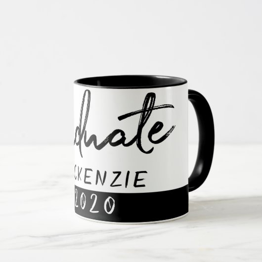 Graduate Black Script | Klassischer Keepake mit de Tasse (VorderseiteRechts)