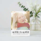 Graduate Black Typography | Save the Date Foto Ankündigungspostkarte (Stehend Vorderseite)