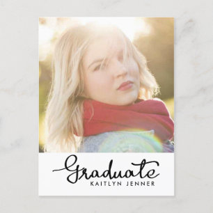 Graduate Black Typography Save the Date Foto Ankündigungspostkarte