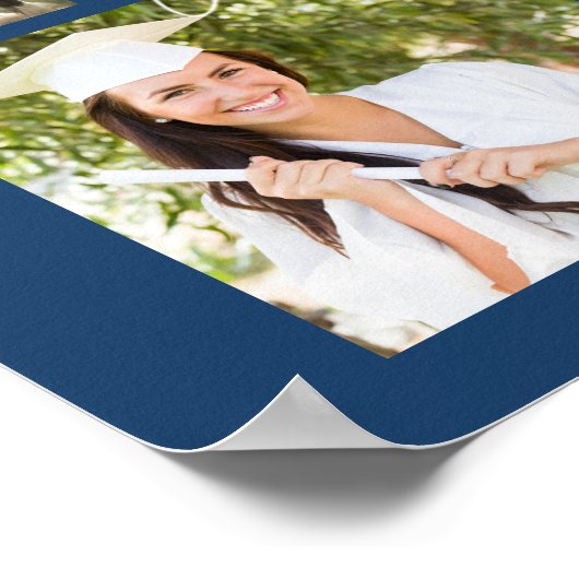 Graduate Blue 19 Foto Collage Script Poster (Ecke)