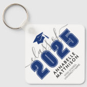 Graduate Blue Abschluss Schlüsselanhänger (Vorderseite)