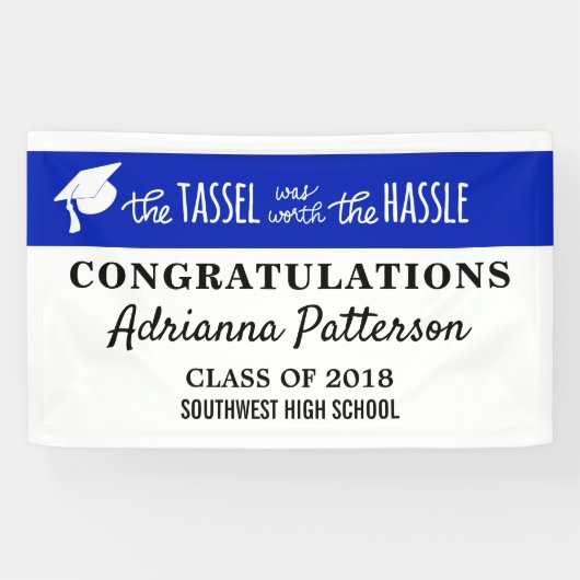 Graduate Blue| Die Tassel war der Hass wert Banner (Horizontal)