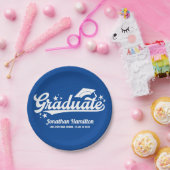 Graduate Blue Graduation Party Pappteller (Party)