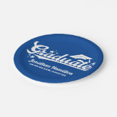 Graduate Blue Graduation Party Pappteller (Schrägansicht)