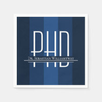 Graduate Blue PhD Graduation Party Napkins