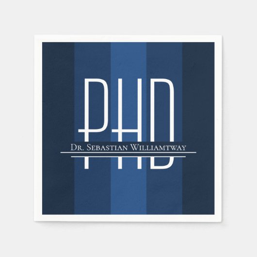 Graduate Blue PhD Graduation Party Napkins Serviette (Vorderseite)