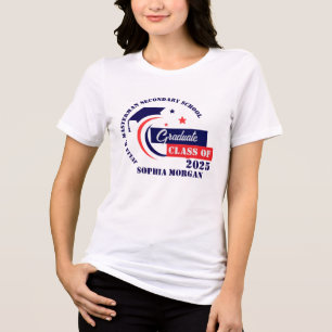 Graduate Blue Red White Abschluss Tri-Blend Shirt
