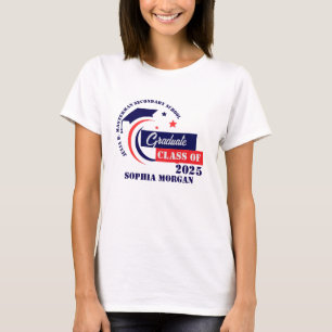 Graduate Blue White Abschluss Tri-Blend Shirt