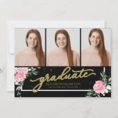 Graduate Blush Bloral Grad Ankündigung 3 Foto (Vorderseite)