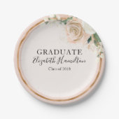 Graduate Blush & Rose Gold Modernes Chic Pappteller (Vorderseite)