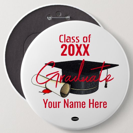 Graduate Boast Button - Cap and Diploma HAMbyWG (Vorne & Hinten)