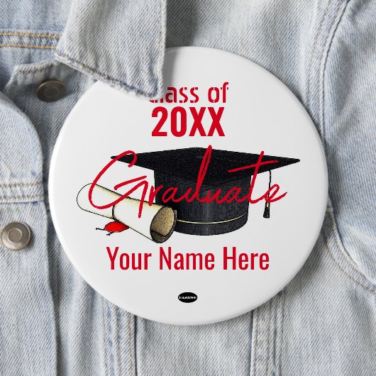 Graduate Boast Button - Cap and Diploma HAMbyWG (Beispiel)