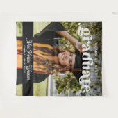 Graduate Boho Chic Trendy Class of 2025 Abschluss Wandteppich (Vorderseite (Horizontal))