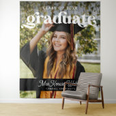Graduate Boho Chic Trendy Class of 2025 Abschluss Wandteppich (Beispiel)