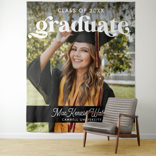 Graduate Boho Chic Trendy Class of 2025 Abschluss Wandteppich (Beispiel)