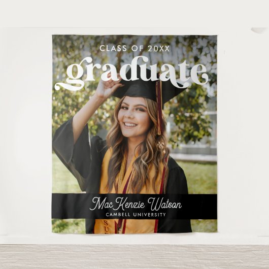 Graduate Boho Chic Trendy Class of 2025 Abschluss Wandteppich (Vorderseite)