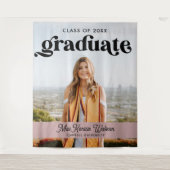 Graduate Boho Chic Trendy Class of 2025 Abschluss Wandteppich (Vorderseite)