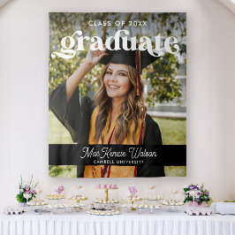 Graduate Boho Chic Trendy Class of 2025 Abschluss Wandteppich