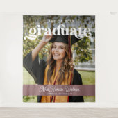 Graduate Boho Chic Trendy Class of 2025 Abschluss Wandteppich (Vorderseite)