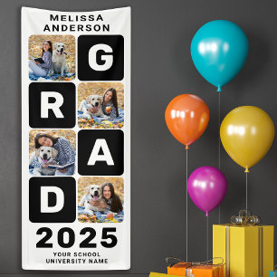 Graduate Bold 4 Foto Collage Moderner Abschluss Banner