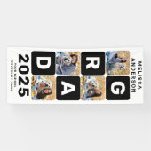 Graduate Bold 4 Foto Collage Moderner Abschluss Banner (Horizontal)
