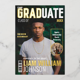 Graduate Bold Custom Grad Foto Magazine Cover Folieneinladung