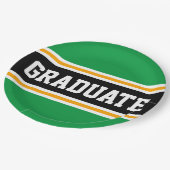 GRADUATE Bright Green Black Yellow Racing Stripes Pappteller (Schrägansicht)