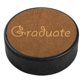 Graduate Brown Cowhide Leather Textur aussehen Eishockey Puck (3/4)