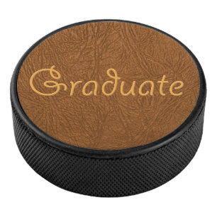 Graduate Brown Cowhide Leather Textur aussehen Eishockey Puck