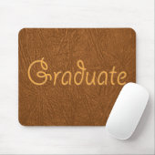 Graduate Brown Cowhide Leather Textur aussehen Mousepad (Mit Mouse)