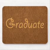 Graduate Brown Cowhide Leather Textur aussehen Mousepad (Vorne)
