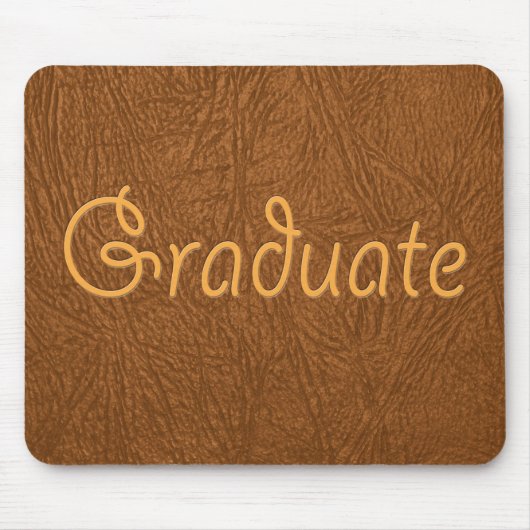 Graduate Brown Cowhide Leather Textur aussehen Mousepad (Vorne)