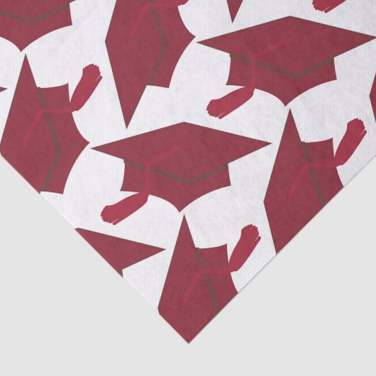 Graduate Burgundy und White Glückwunschs Seidenpapier (Ausschnitt)