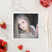 Graduate Calligraphy Foto Abschluss Serviette (Beispiel)