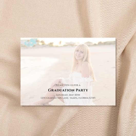 Graduate Calligraphy Script Gold Simple Four Foto Einladung