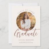 Graduate Calligraphy Uni Foto Abschluss Einladung (Vorderseite)