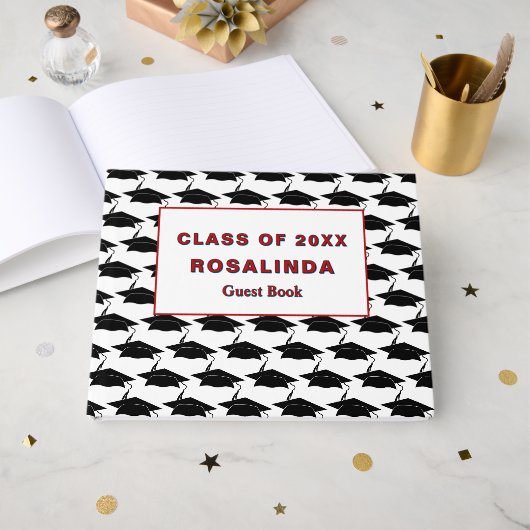 Graduate Cap Abschluss Senior Class Gästebuch (Vorderseite Offen)
