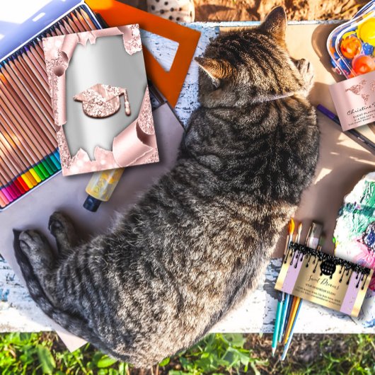 Graduate CAP Bachelorette 3D Rose Silver Einladung