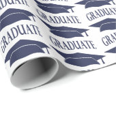 Graduate Cap Blue Geschenkpapier (Rolleneckpunkt)