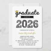 Graduate Cap Class of 2025 Grad Party Einladung (Vorderseite)