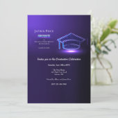 Graduate Cap Graduation Party Einladung (Stehend Vorderseite)