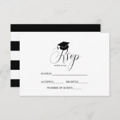 Graduate Cap Graduation Party Typografy UAWG Einladung (Vorne/Hinten)