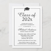 Graduate Cap Logo Graduation Party Einladung (Vorderseite)
