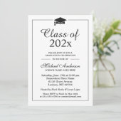 Graduate Cap Logo Graduation Party Einladung (Stehend Vorderseite)