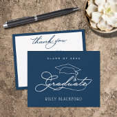 Graduate Cap Navy Blue Mitteilungskarte