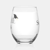 Graduate Cap Personalisiert Class 2024 Abschluss Weinglas Ohne Stiel (Links)