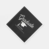 Graduate Cap Schwarz-weiß Name Class Serviette (Ecke)