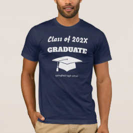 Graduate Celebration Class White Mortarboard Hat T-Shirt